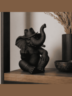 Elefante «The Boss» — Statuetta Decorativa in Resina Nera Opaca - Taraflo