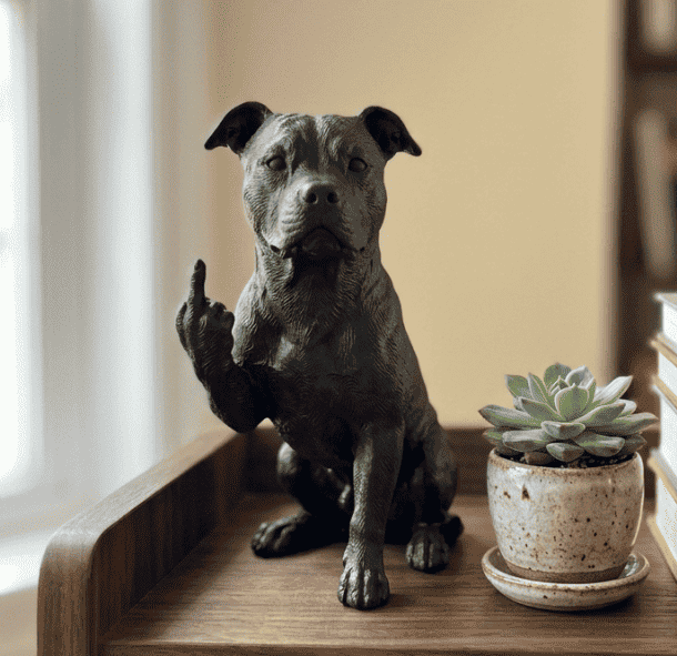 Pit Bull — Statuetta Cane «Educato… ma non troppo» - Taraflo