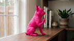 Statua Bulldog Francese Rosa in Resina con Dito Medio — immagine 5