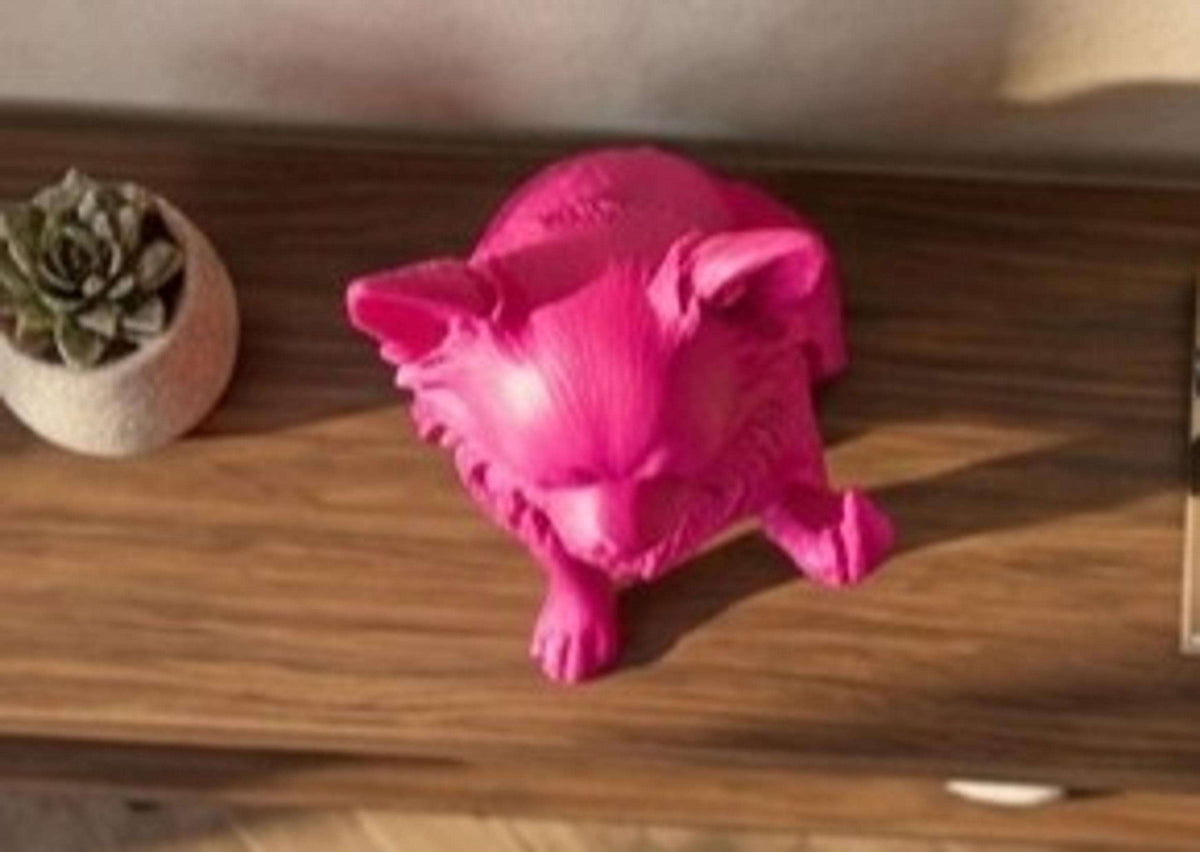 Statua Cane Chihuahua Rosa in Resina con Dito Medio — immagine 3