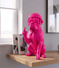 Statua Cane Corso Rosa in Resina con Cappello e Occhiali