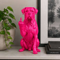 Statua Cane Corso Rosa in Resina con Dito Medio