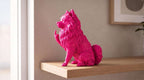 Statua Cane Volpino di Pomerania Rosa con Dito Medio — immagine 2