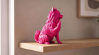 Statua Cane Volpino di Pomerania Rosa con Dito Medio — immagine 6