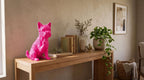 Statua Cane Yorkshire Terrier Rosa in Resina con Dito Medio — immagine 5