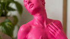 Statua Donna Rosa Candy in Resina, Scultura Pop Art — immagine 5