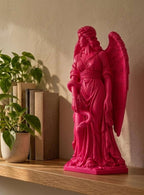 Statua Lilith Rosa Candy in Resina con Ali e Serpente — immagine 2