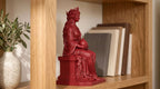 Statua Persefone Rossa in Resina con Melograno e Trono — immagine 2