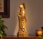 Statua Santa Muerte Dorata in Resina con Candela — immagine 4