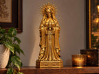 Statua Santa Muerte Dorata in Resina con Candela — immagine 5