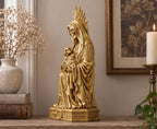 Statua Santa Muerte Dorata in Resina, Pietà Macabra — immagine 2