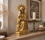 Statua Santa Muerte Dorata in Resina, Pietà Macabra — immagine 4