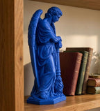 Statua Thanatos Blu Zaffiro in Resina con Ali e Torcia — immagine 2