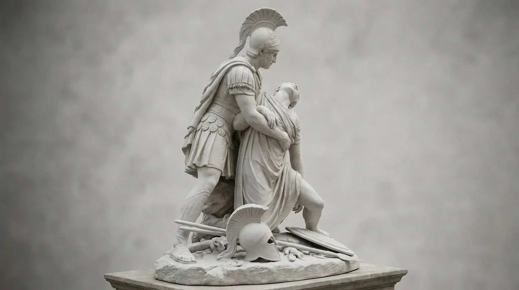Achille e Patroclo: L'Immortalità del Legame Eroico nella Scultura Classica in Marmo