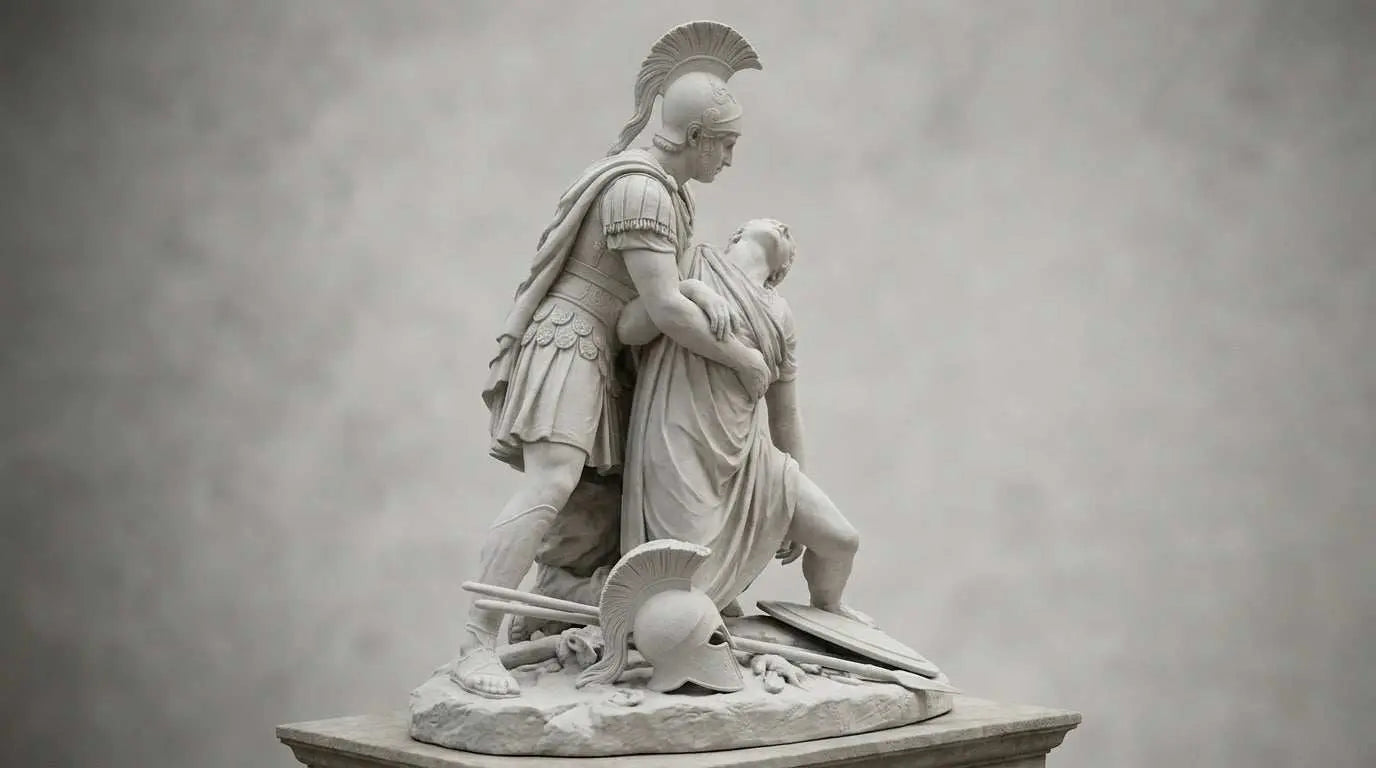Achille e Patroclo: L'Immortalità del Legame Eroico nella Scultura Classica in Marmo