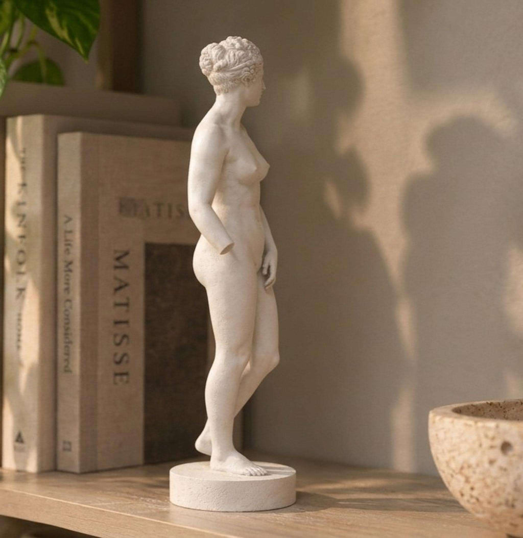 Statua Venere Bianca in Resina Effetto Gesso, Posa di Profilo — immagine 3