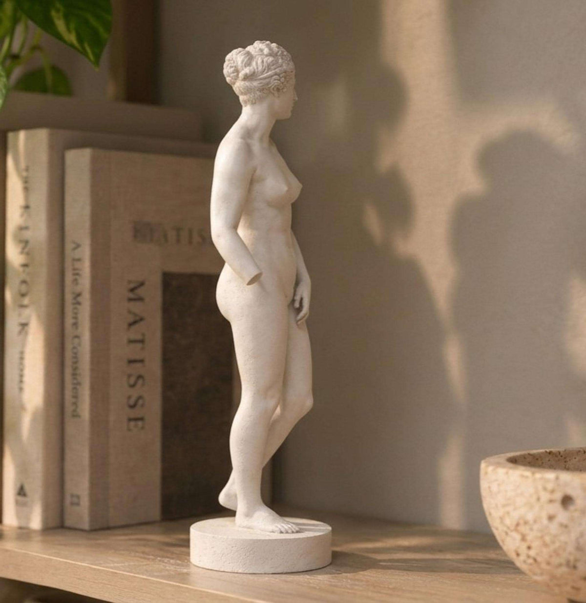 Statua Venere Bianca in Resina Effetto Gesso, Posa di Profilo — immagine 3