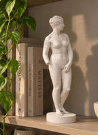 Statua Venere Bianca in Resina Effetto Gesso, Posa di Profilo — immagine 5